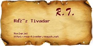 Réz Tivadar névjegykártya